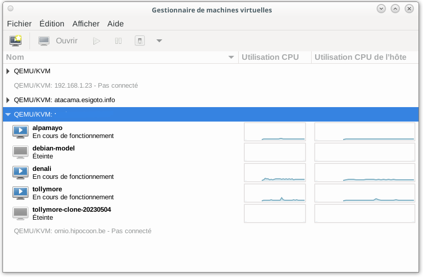 Screenshot virt-manager Screenshot virt-manager